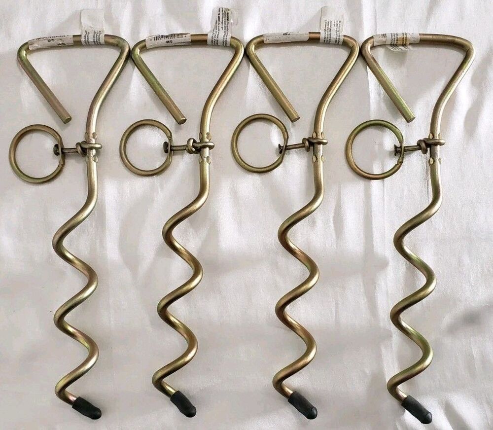 Camco 12 X 4 Spiral Anchor Tie-Out With Ring  42572 Set Of Four Brand New.......